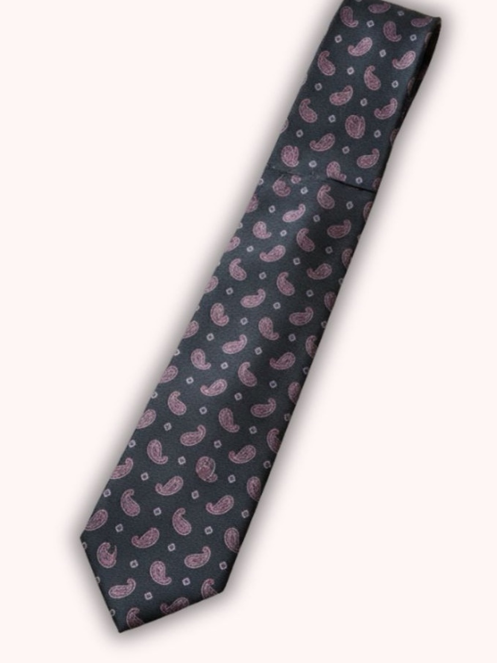 Dior Black Tie with Pink Paisley Pattern